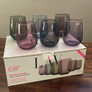 Gaia 6 Set of Colored Wine glasses by Lav